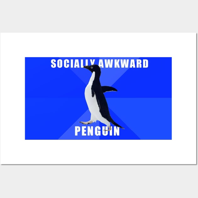 Socially Awkward Penguin Meme Wall Art by Meme Gifts